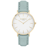 Hymnal Vegan Watch Suede Gold, White & Coral Watch Hurtig Lane Vegan Watches