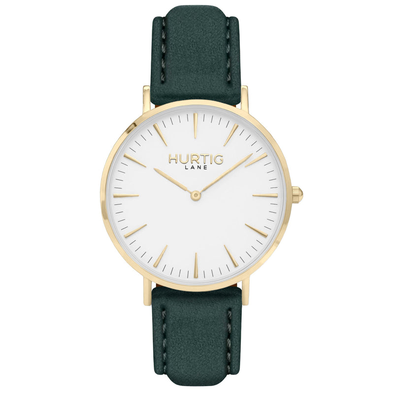 Hymnal Vegan Watch Suede Gold, White & Berry Watch Hurtig Lane Vegan Watches