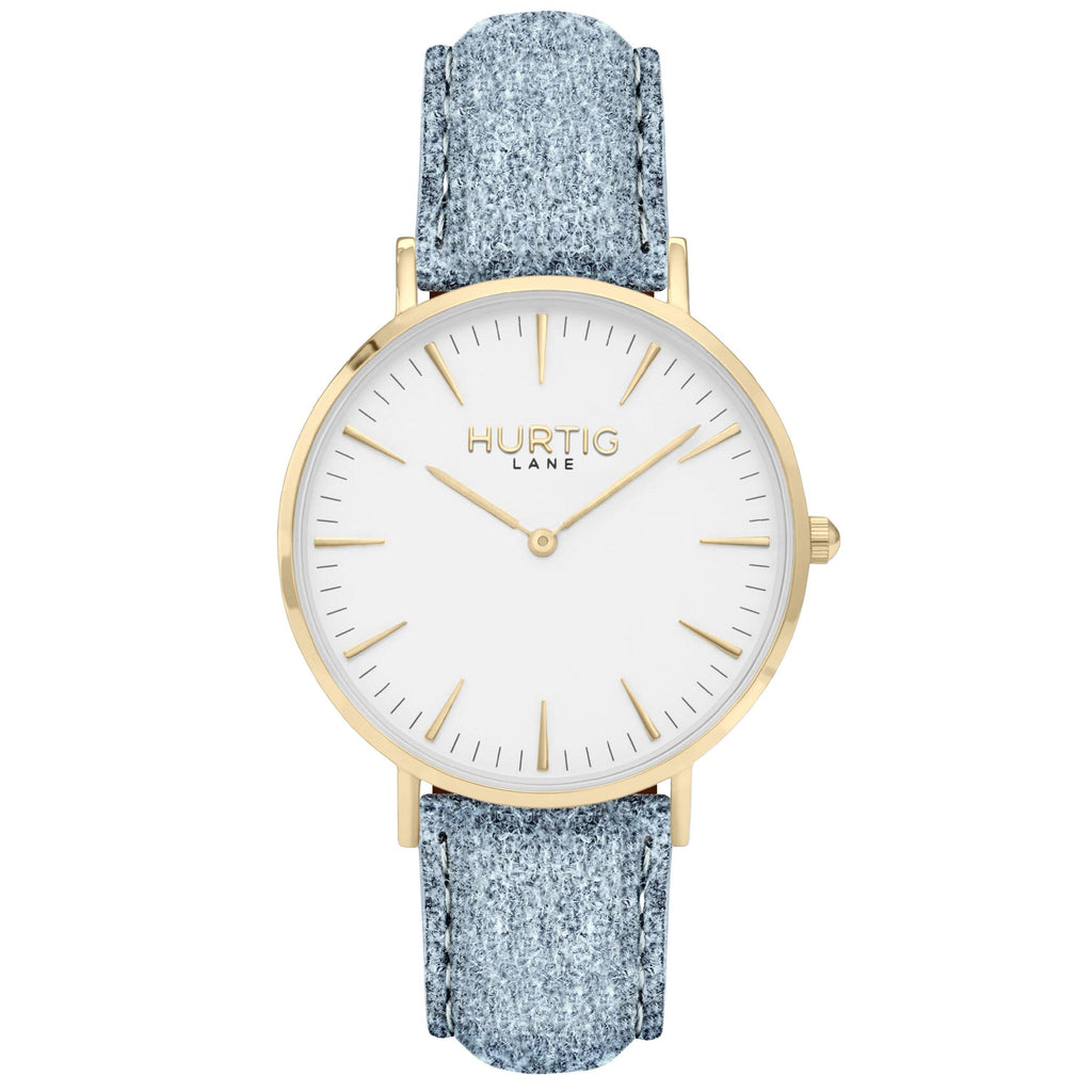 Hymnal Vegan Watch Tweed Gold, White & Grey Watch Hurtig Lane Vegan Watches