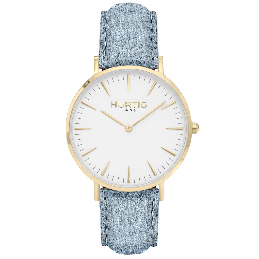 Hymnal Vegan Watch Tweed Gold, White & Camel Watch Hurtig Lane Vegan Watches