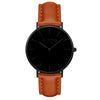 Mykonos Vegan Leather Watch All Black & Tan Watch Hurtig Lane Vegan Watches