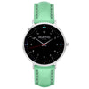 Moderna Vegan Leather Watch Silver, Black & Mint Watch Hurtig Lane Vegan Watches