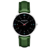 Moderna Vegan Leather Watch Silver, Black & Black Watch Hurtig Lane Vegan Watches