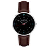 Moderna Vegan Leather Watch Silver, Black & Black Watch Hurtig Lane Vegan Watches